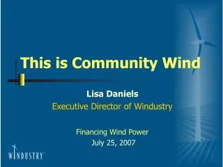 This is Community Wind