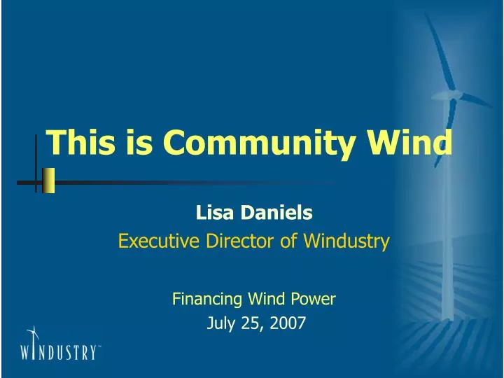 this is community wind