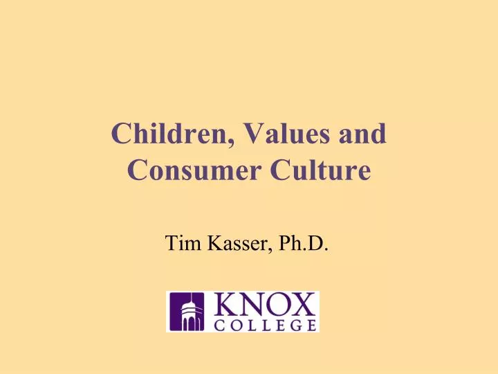 children values and consumer culture