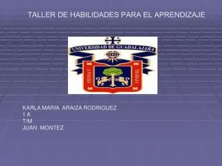 TALLER DE HABILIDADES PARA EL APRENDIZAJE