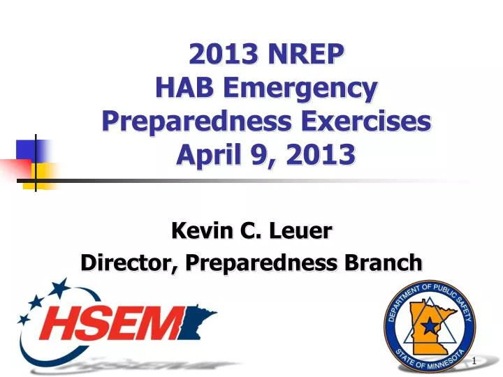 2013 nrep hab emergency preparedness exercises april 9 2013