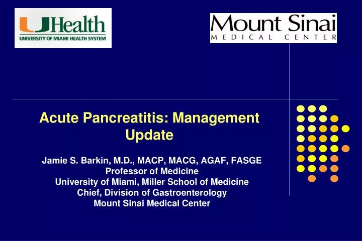 acute pancreatitis management update