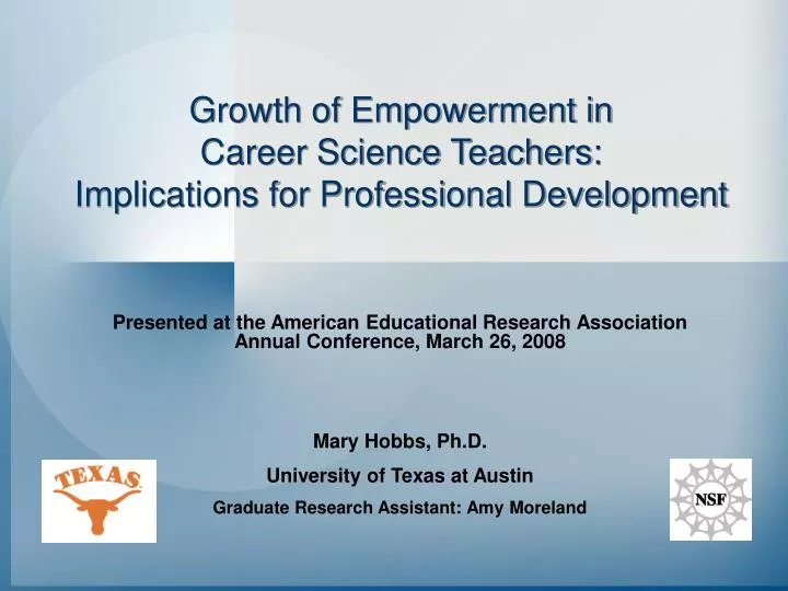 growth of empowerment in career science teachers implications for professional development