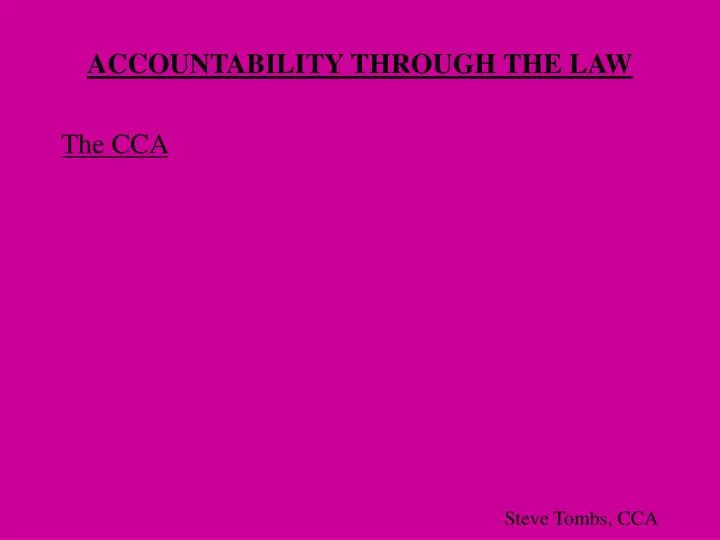 accountability through the law