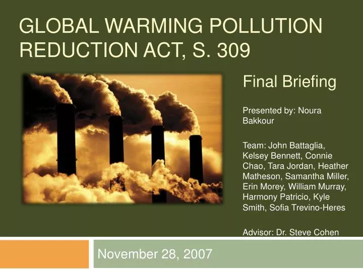 global warming pollution reduction act s 309