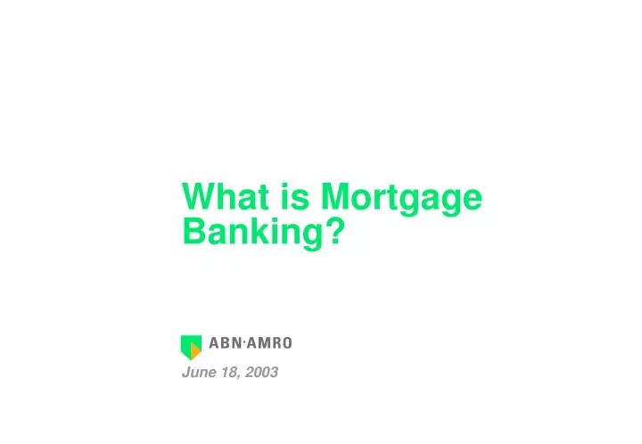 what is mortgage banking