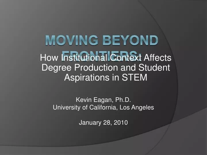 how institutional context affects degree production and student aspirations in stem