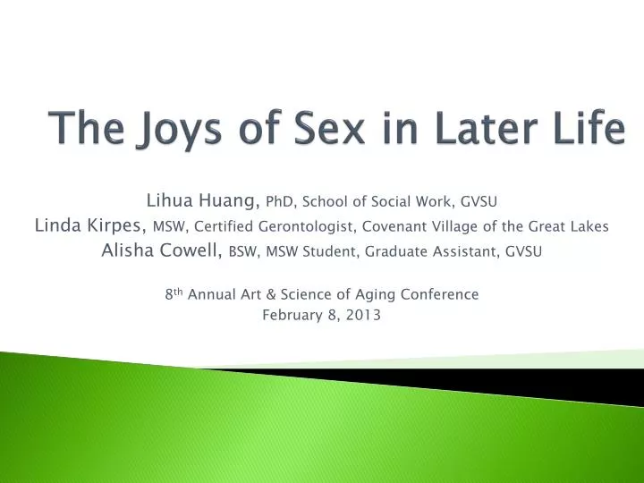 the joys of sex in later life