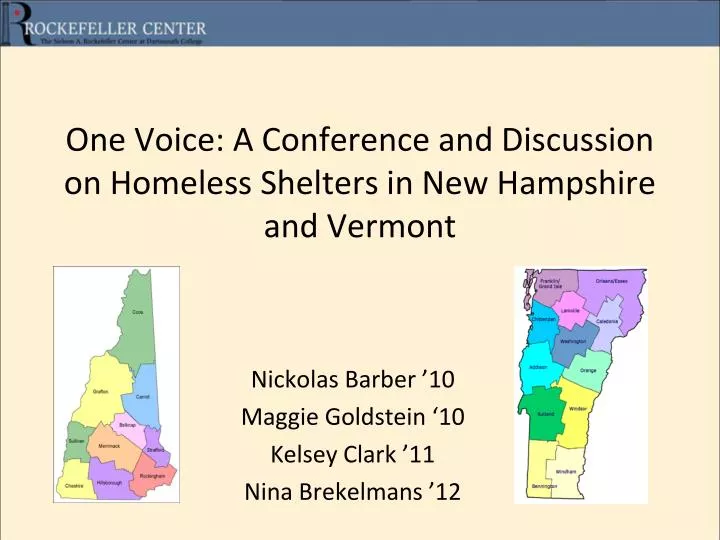 one voice a conference and discussion on homeless shelters in new hampshire and vermont