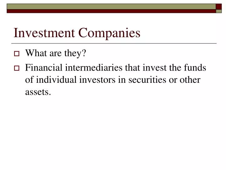 investment companies