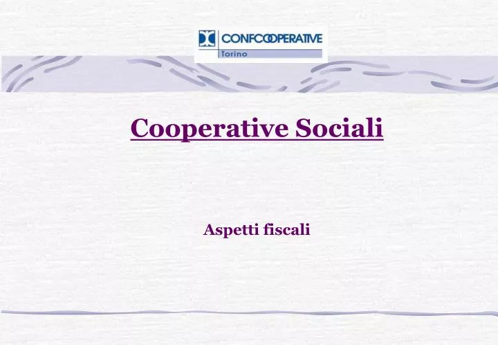 cooperative sociali aspetti fiscali