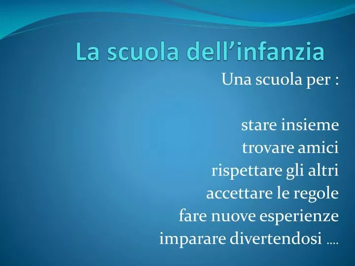 la scuola dell infanzia