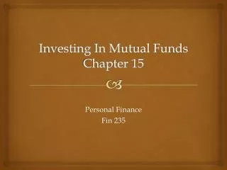 Investing In Mutual Funds Chapter 15