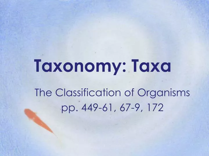 taxonomy taxa