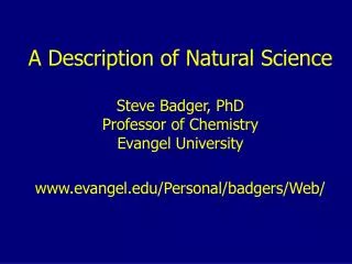 A Description of Natural Science