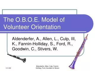 The O.B.O.E. Model of Volunteer Orientation