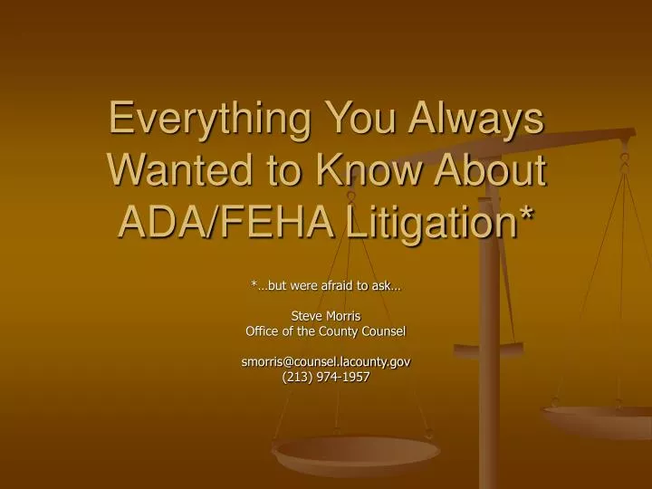 everything you always wanted to know about ada feha litigation