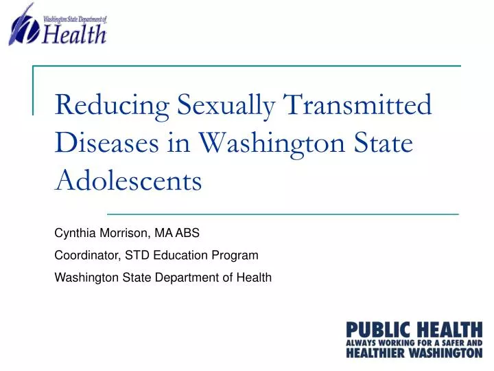 reducing sexually transmitted diseases in washington state adolescents