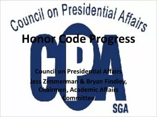 Honor Code Progress