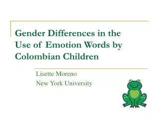 Gender Differences in the Use of Emotion Words by Colombian Children