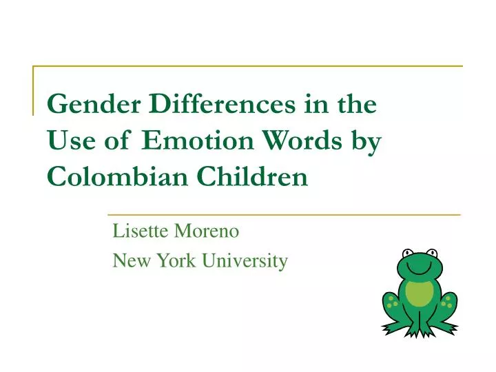 gender differences in the use of emotion words by colombian children