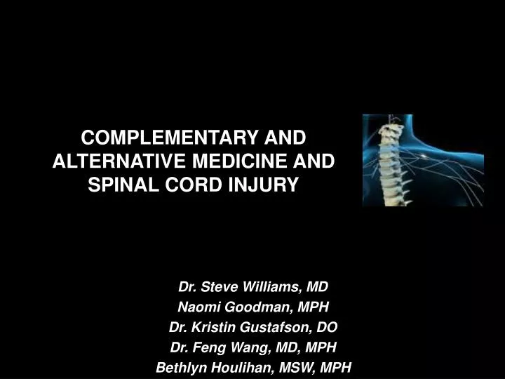 complementary and alternative medicine and spinal cord injury