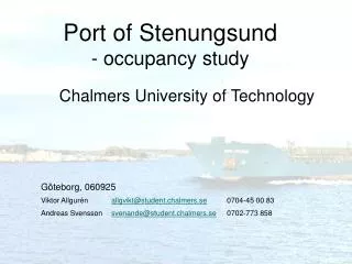 Port of Stenungsund - occupancy study