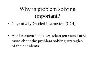 Why is problem solving important?