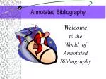 Annotated Bibliography