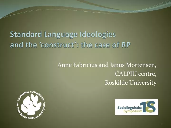 standard language ideologies and the construct the case of rp