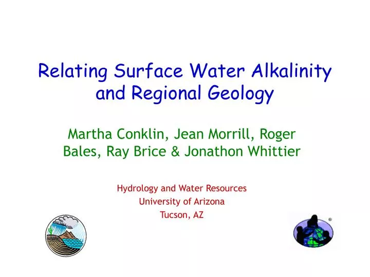 relating surface water alkalinity and regional geology
