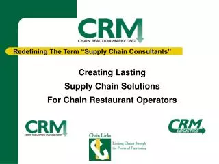 Creating Lasting Supply Chain Solutions For Chain Restaurant Operators