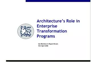 Architecture’s Role in Enterprise Transformation Programs
