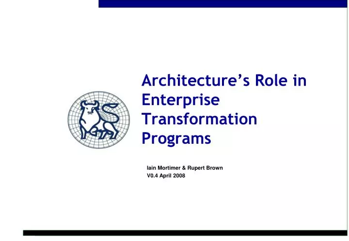 architecture s role in enterprise transformation programs