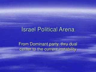 Israel Political Arena