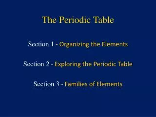 The Periodic Table