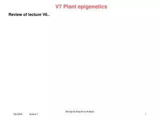 V7 Plant epigenetics