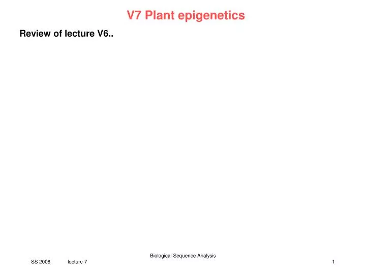 v7 plant epigenetics