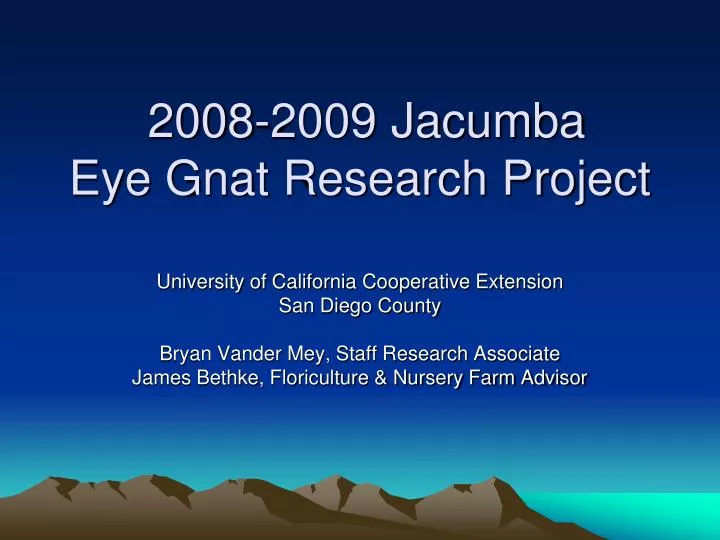 2008 2009 jacumba eye gnat research project