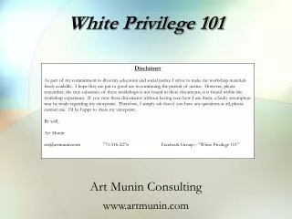 White Privilege 101