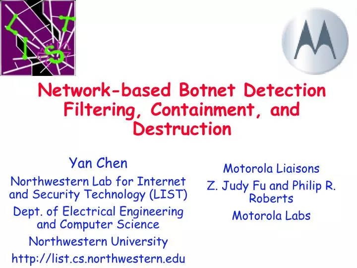 network based botnet detection filtering containment and destruction