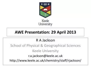 AWE Presentation: 29 April 2013