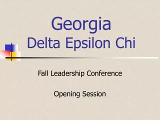 Georgia Delta Epsilon Chi