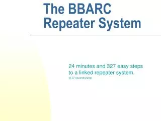 The BBARC Repeater System