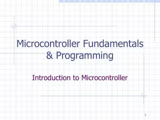 Introduction to Microcontroller