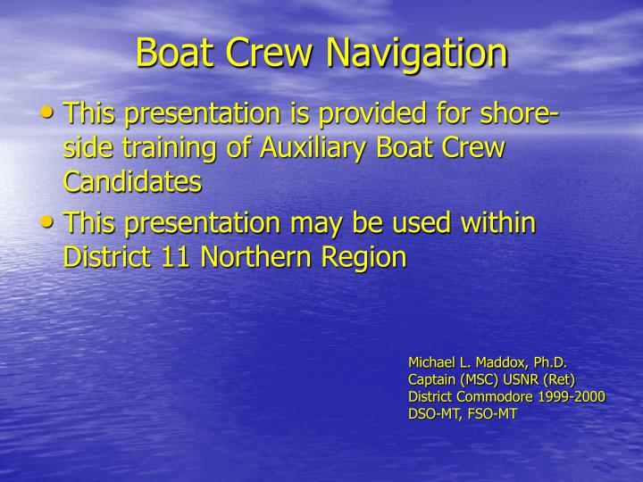 boat crew navigation