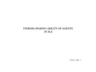 steroid sparing ability of agents in sle