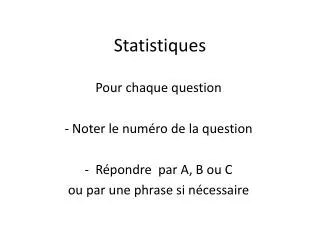 statistiques