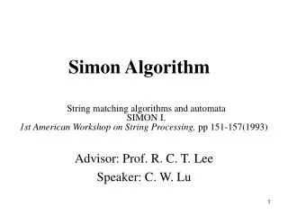 Simon Algorithm