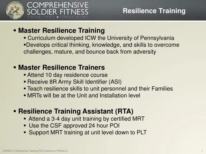 resilience training powerpoint presentation
